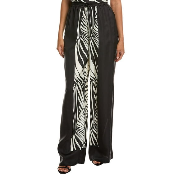 Nicholas womens Sandra Pull-On Wide Leg Silk-Blend Pant, 4, Black