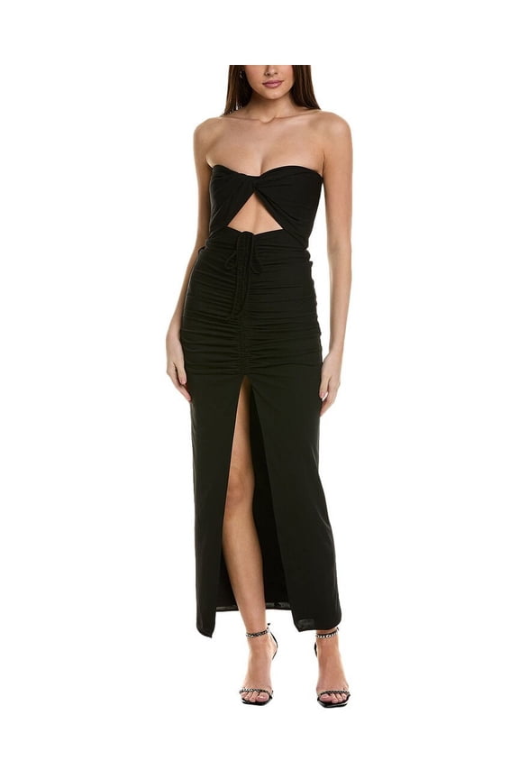 womens Skylar Twist Front Cut Out Gown, 10, Black