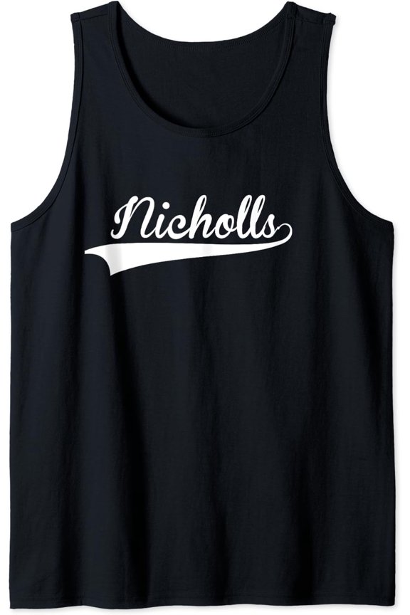Nicholls Baseball Vintage Retro Font Tank Top Size S-3XL
