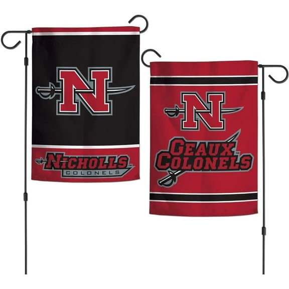 Nicholls Colonels 12.5 x 18" Double Sided Yard and Garden College Banner Flag Is Printed in the USA