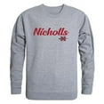 thumbnail image 1 of Nicholls State University Script Crewneck T-Shirt, Heather Grey - Small, 1 of 1