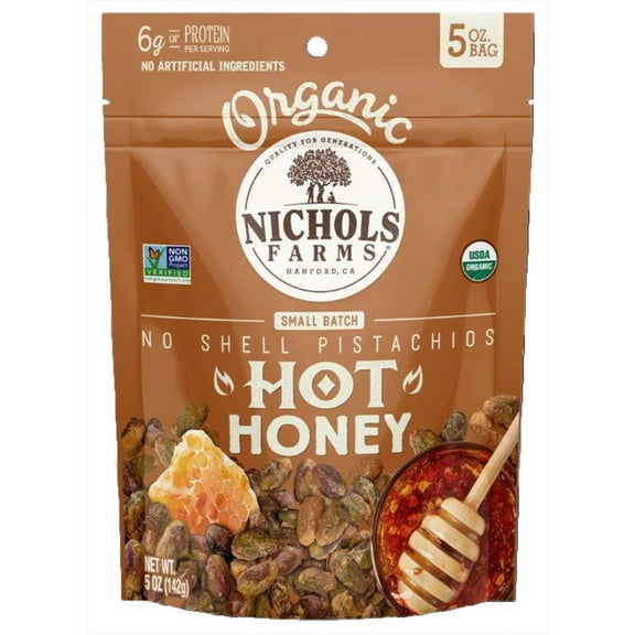 Nichols Farms Organic No Shell Pistachios - Hot Honey - 5 oz (Packaging May Vary)