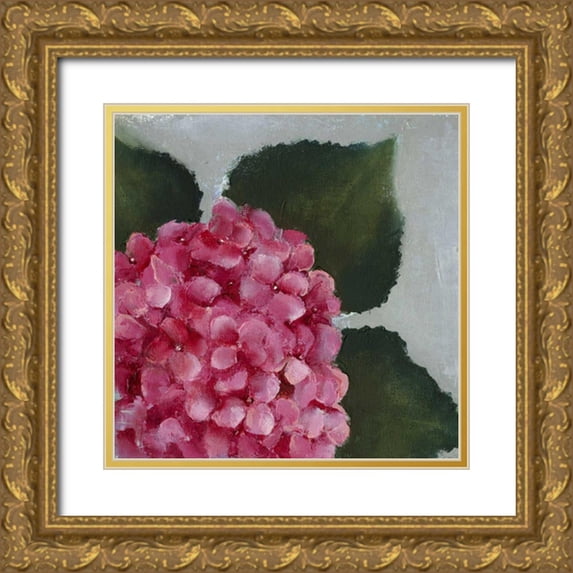Nichols, Liz 26x26 Gold Ornate Wood Framed with Double Matting Museum Art Print Titled - Hydrangea Detail II