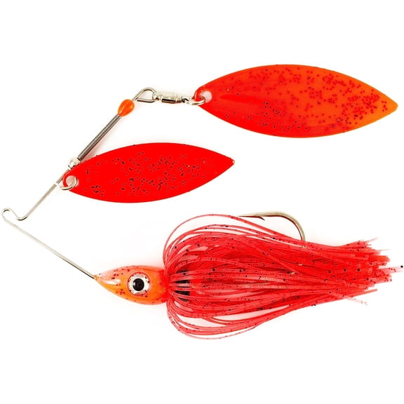 Nichols Lures Pulsator Metal Flake Double Willow Spinnerbait 1/2-Ounce Red Pepper