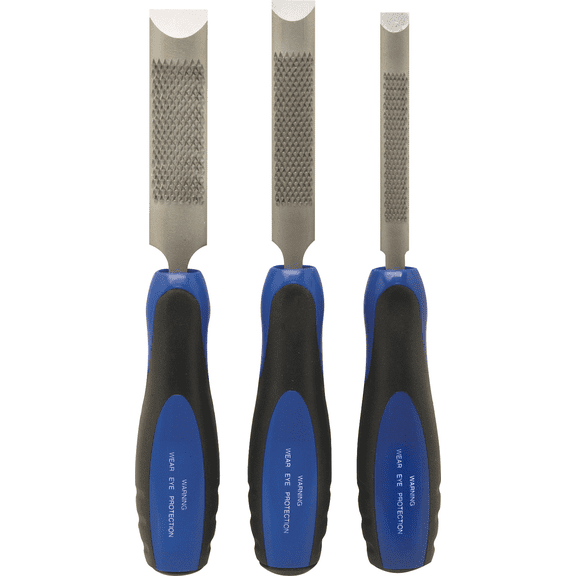 Nicholson 3-Piece Rasp and Wood Chisel Set - Pack of 4  Heavy-Duty Construction, Professional Use