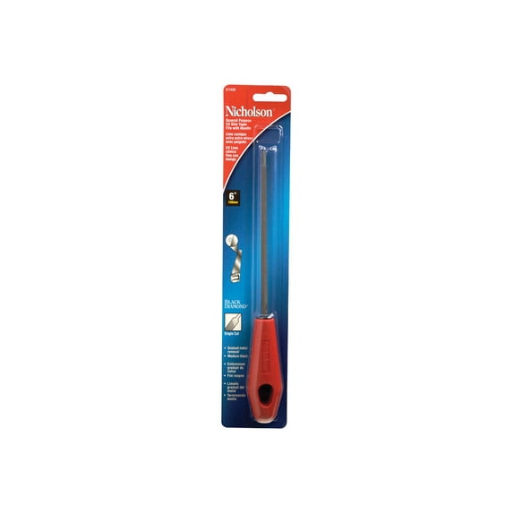 Nicholson Taper File Double Extra Slim American Pattern 6 " Long With Handle Carded