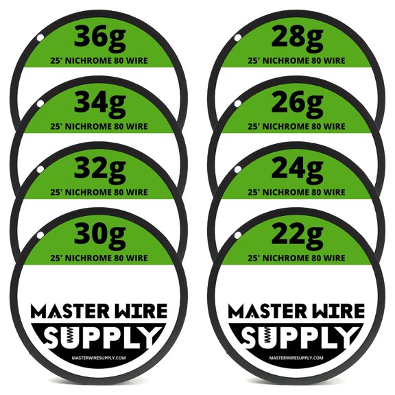 Nichrome 80 Wire Sample Pack 25' Each 22,24,26,28,30,32,34,36 Gauge - $$Tools & Hardware Other
