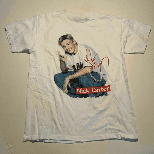 Nick Carter Backstreet Boys Band Signature Cotton White S-5xl Shirt