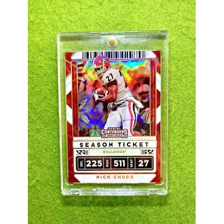 Nick Chubb GALACTIC PRIZM CARD JERSEY #27 UGA SSP 2020 Contenders MAKE AN OFFER