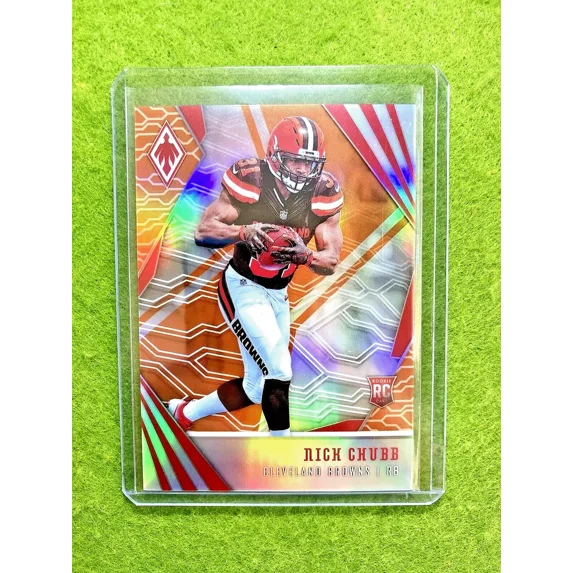 Nick Chubb ORANGE PRIZM ROOKIE CARD #/99 SP REFRACTOR RC 2018 NICK CHUBB Phoenix
