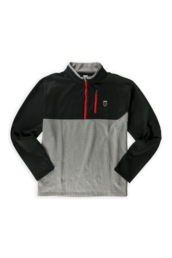 Mens Classic Fit 1/4 Zip Track Jacket, Black, Small