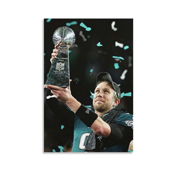 Nick Foles Holds The S.B. Trophy Poster Room Aesthetic Poster Print Art Wall Painting Canvas Posters Gifts Modern Bedroom Decor 12x18inch(30x45cm)