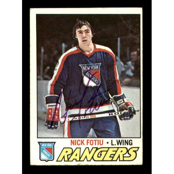 Nick Fotiu Autographed 1977-78 Topps Card #11 New York Rangers SKU #251354