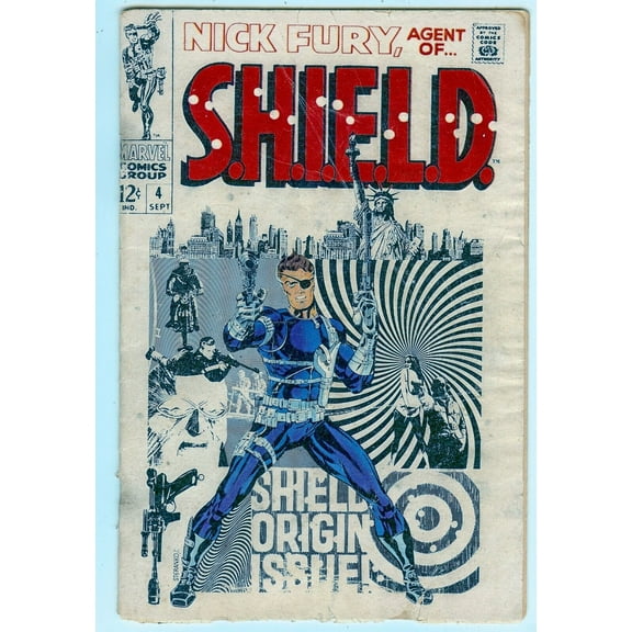 Nick Fury Agent Of Shield #4 Origin Shield Steranko Silver Age Marvel (1968)
