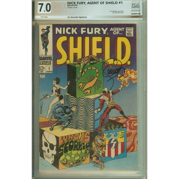 Nick Fury Agent of SHIELD #1 Signed Jim Steranko PGX 7.0