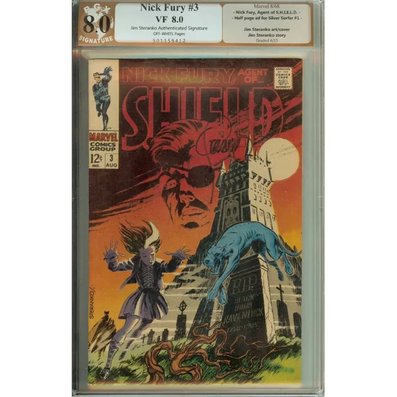 Nick Fury Agent of SHIELD #3 PGX 8.0 not CGC Signed Steranko