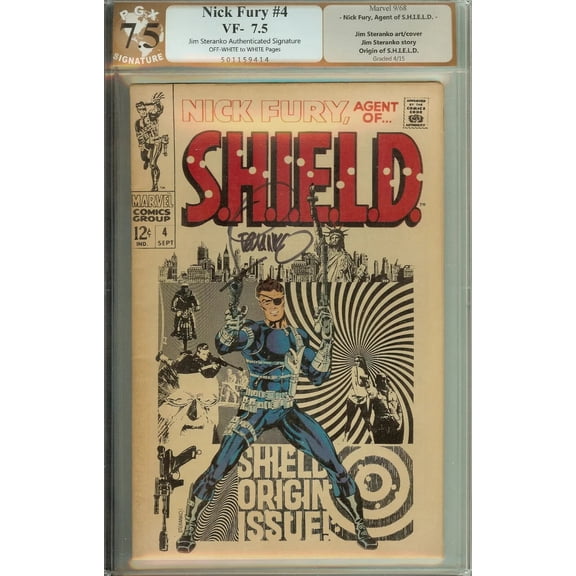 Nick Fury Agent of SHIELD #4 PGX 7.5 not CGC Signed Steranko