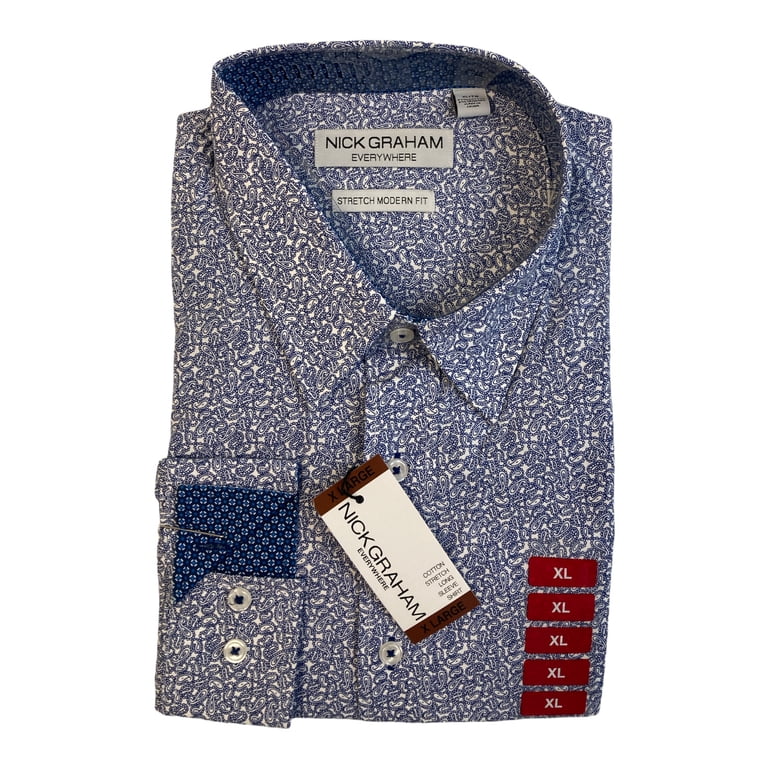 nick graham modern fit dress shirt Nick Graham Men's Modern Fit Dress Shirt, S/P 14.5-15/32-33, New – Military  Steals and Surplus main image 0