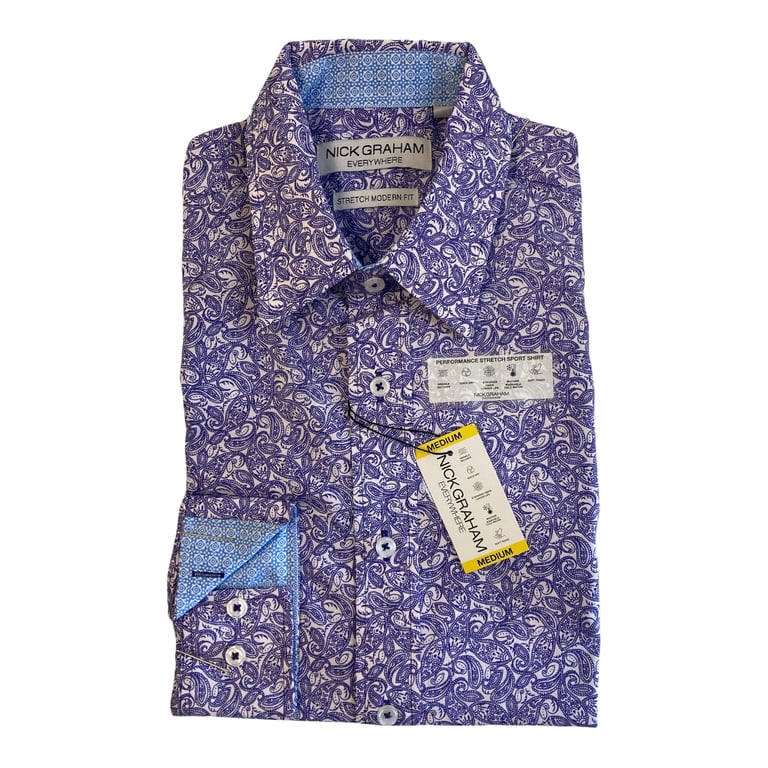 nick graham modern fit dress shirt Nick Graham Mens Slim Fit Stipple Circle Dress Shirt Tie Set – DGFOutlet