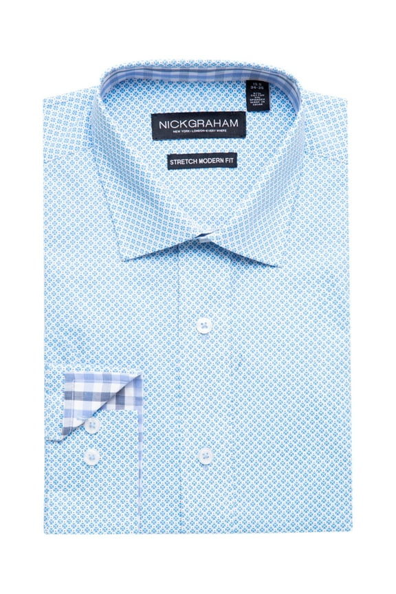 Four Petal Stretch Dress Shirt Large-R 16/16.5 Neck 32/33 Sleeve Green