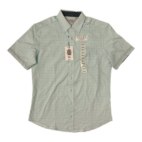 Nick Graham Men's Everywhere Woven Stretch Performance Short Sleeve Shirt (Aqua, XXL)