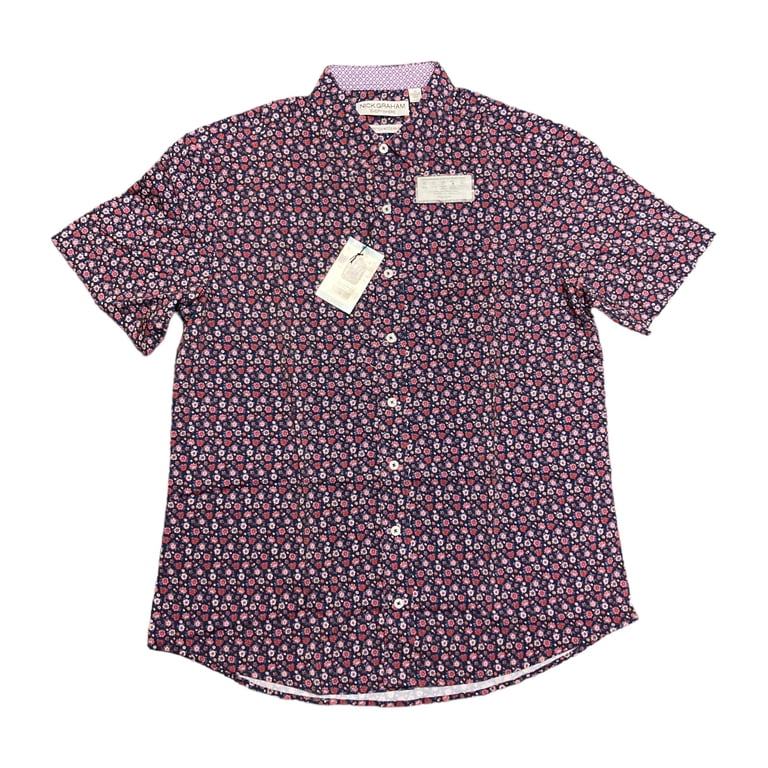 Robert Graham Atkins Short Sleeve Woven Shirt For Men - Button Down Casual Shirt, Multiple Colors