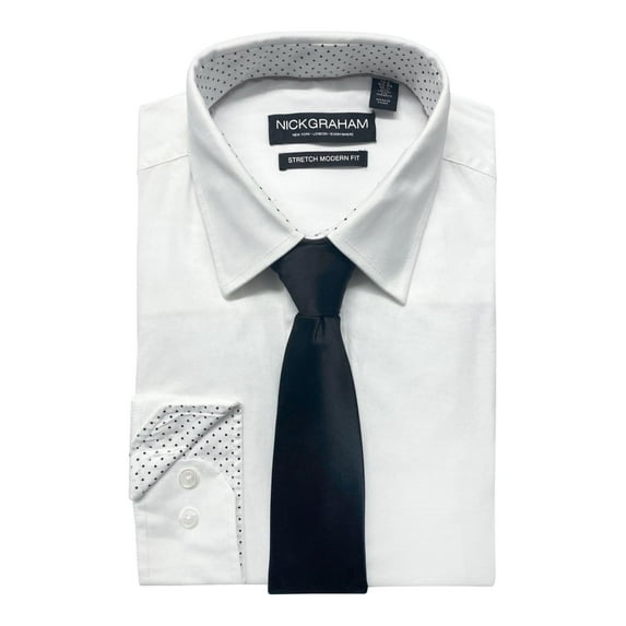 Nick Graham Mens Modern Fit Collared Button-Down Shirt