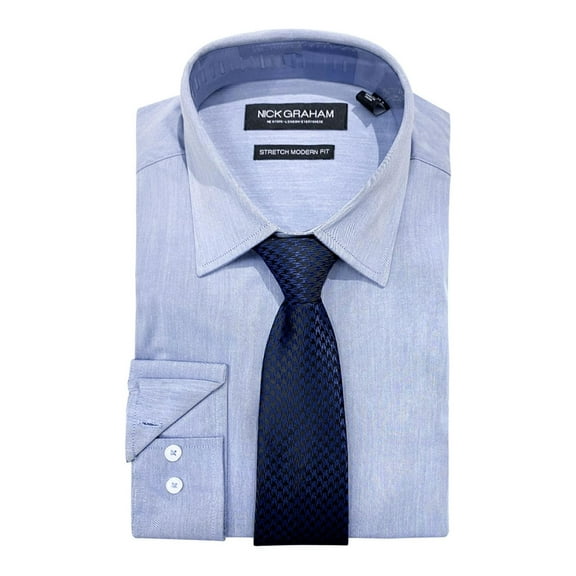 Nick Graham Mens Solid Slub Button-Down Shirt