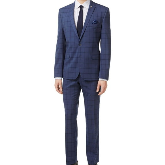 Nick Graham Mens Stretch Formal Tuxedo, Blue, 42 Short / 35W x 32L