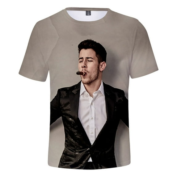 Nick Jonas Tshirt Hip Hop O-neck Unique Casual Short Sleeve 3D Cosplay Tops Tees