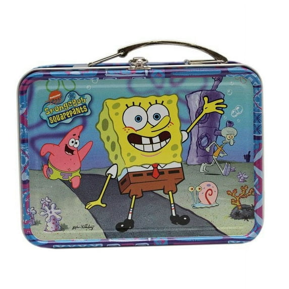 Nick Jr Spongebob Squarepants Carrying Handle Mini Tin Storage Box Tin, 6 cm Tall, 9 cm Long