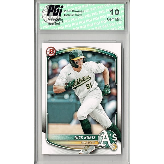 PGI 10 Nick Kurtz 2025 Bowman #BP-114 A's 4 HRs! Athletics Rookie Card