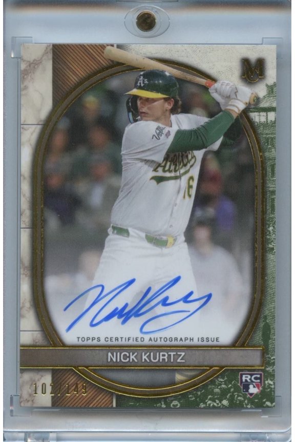 Nick Kurtz 2025 Museum Collection On Card Auto Autograph RC Athletics 102/149