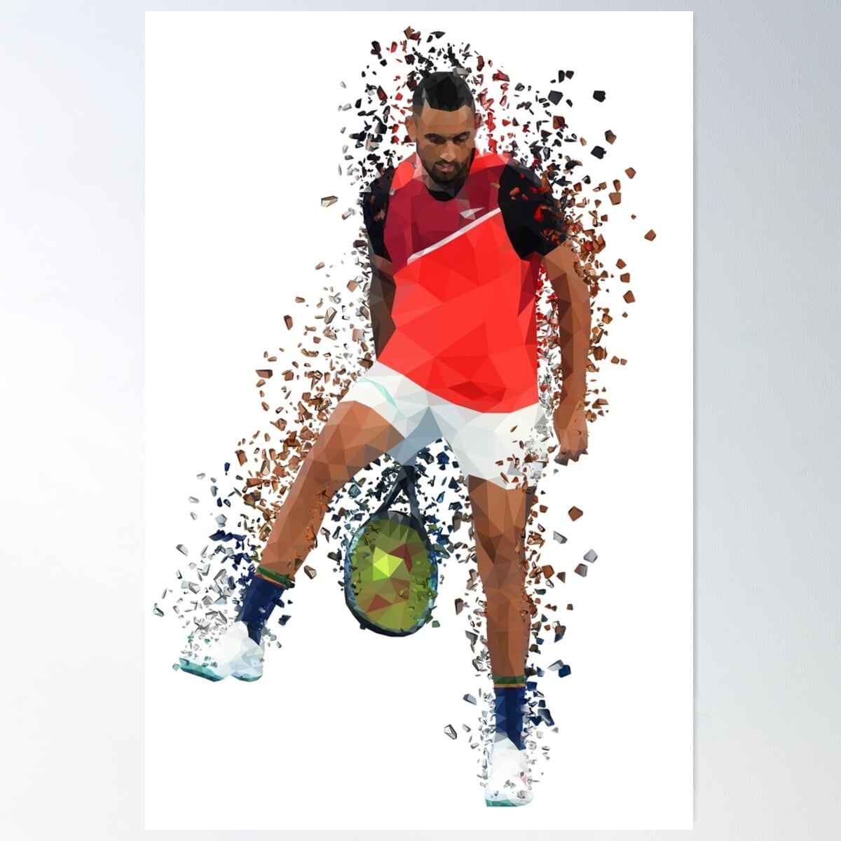 Nick Kyrgios Polygon Poster Wall Art, Modern Wall Decor, Wall Art ...