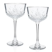 Nick & Nora Cocktail Glass Set   1930s New York Speakeasy Coupettes for Craft Cocktails   Vintage-Inspired 2-Piece Barware Gift Box Collection