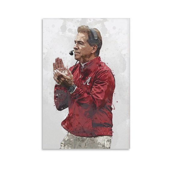 Nick Saban Canvas Poster Room Aesthetic Poster Print Art Wall Painting Canvas Posters Gifts Modern Bedroom Decor 12x18inch(30x45cm)