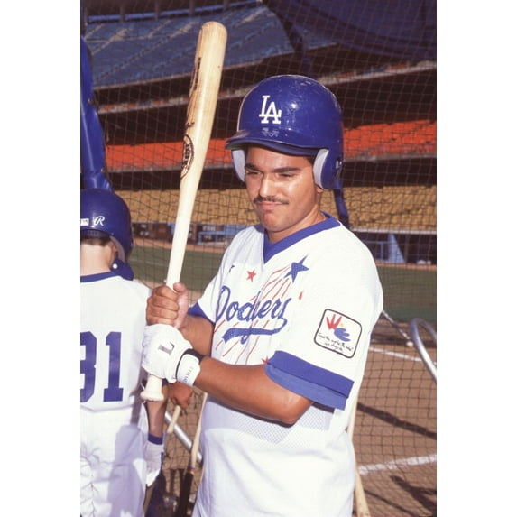 Nick Turturro Holding Bat In Dodgers Uniform And Helmet Hollywood All Star Game Photo Print (16 x 20) - Item # CPA1307