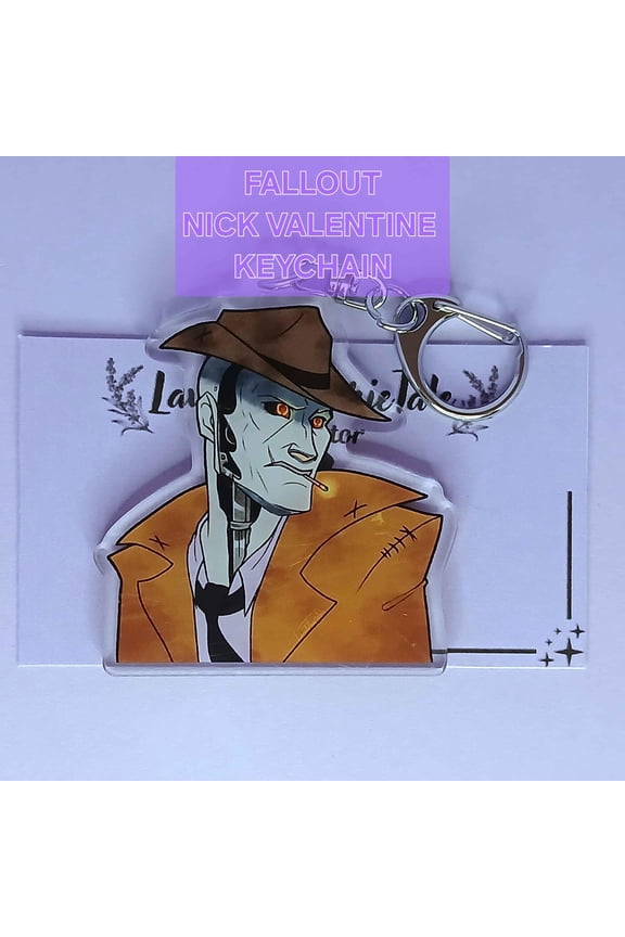 Nick Valentine Fallout 4 Acrylic 2.5 Inches Double Sided Charm Keychains (1 keychain)