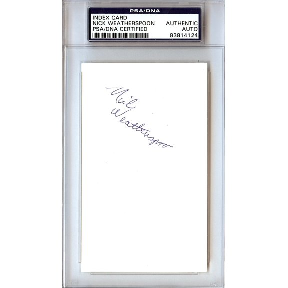 Nick Weatherspoon Autographed 3x5 Index Card Washington Bullets PSA/DNA #83814124