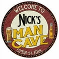 thumbnail image 1 of Nick's Man Cave 12" Round Metal Sign Kitchen Bar Wall Décor 200120035096, 1 of 1
