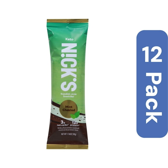 Nick's Mint Chocolate Bar 1.76 oz (Pack Of 12)
