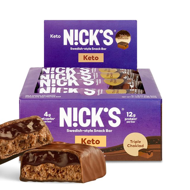 Nick's Protein Bars Triple Chocolate 12g protein 160 calories Low
