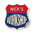 thumbnail image 1 of Nick's Workshop 18 inch X 18 inch Shield Shaped Heavy Duty 3.2 mil Vinyl Decal Weather Resistant, UV Protected To last, Gift for Dads and Uncles Classic Americana Crafted in the USA, 1 of 6