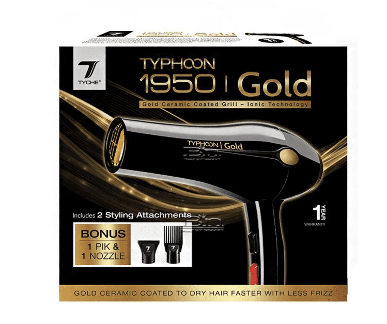 Nicka K Tyche Hair Dryer Typhoon Gold HDGD01