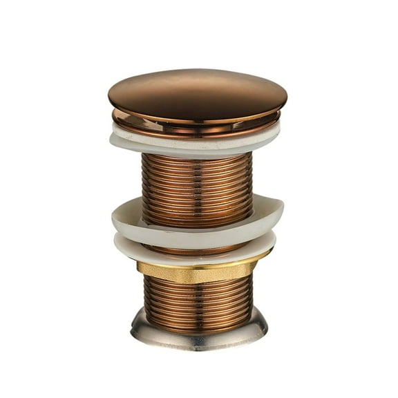 Bronze Push-Up Drain | Stainless Steel & Copper Button for Bathroom Sinks