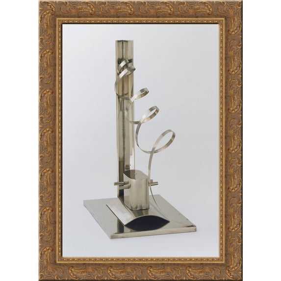 Nickel Construction 20x24 Gold Ornate Wood Framed Canvas Art by Moholy Nagy, Laszlo