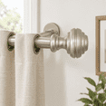 Window Grill Rods Nickel Curtain Rods For Windows 66-120 Inch 3/4 Heavy Duty Adjustable ...