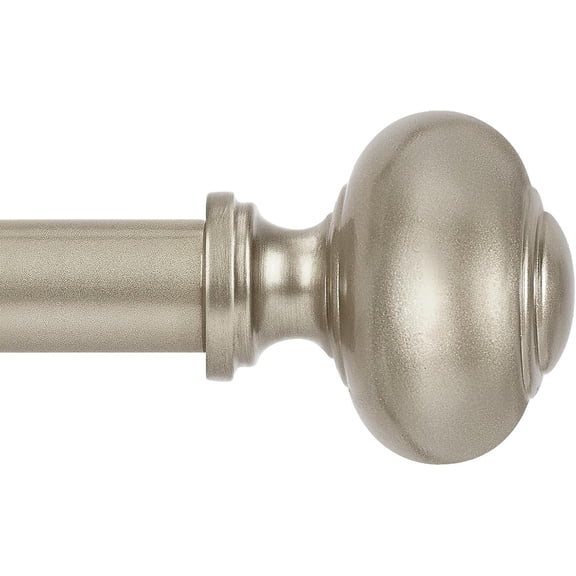 Nickel Curtain Rods for Windows 72 to 144 Inch(6-12ft),1 Inch Heavy Duty Curtain Rod with Imitation Wood Grain Finials, Boho Adjustable Drapery Rods of Window Treatment