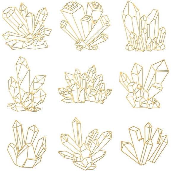 Nickel Decoration Stickers Metal Resin Filler Epoxy Resin & UV Resin Craft Filling Material Diamond 40x40mm 9 styles 1pc/style 9pcs/set