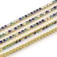 thumbnail image 1 of Nickel Free Raw(Unplated) Brass Rhinestone Strass Chains Rhinestone Cup Chain 2880pcs rhinestone/bundle Grade A Colorful 2.2mm about 23.62 Feet(7.2m)/bundle, 1 of 1